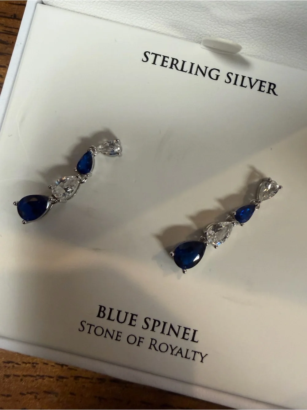 Macy's Sterling Silver Blue Spinel Drop Earrings